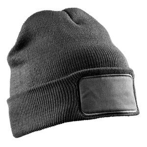 Result Winter Essentials Unisex Adult Double Knit Printer Patch Beanie / Gray